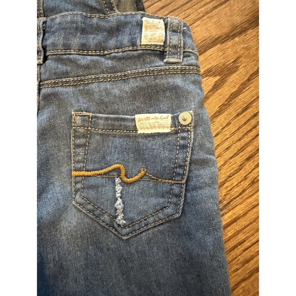 Seven For All Mankind Bib Overalls Girls Size 2 T Distressed Pants - Picture 8 of 9